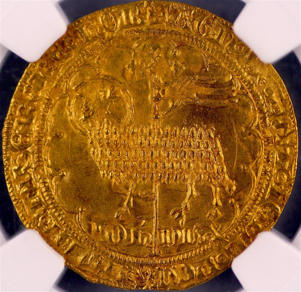 実質最高グレード MS64+ 金の羊(Mouton D'or) 金貨 ムートンドール フランス ジャン２世(Jean II)  NGC