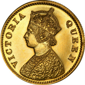 トップグレード 英領インド ヴィクトリア女王(ヤングバスト) PR64 PCGS 10ルピー金貨 1870年 RESTRIKE