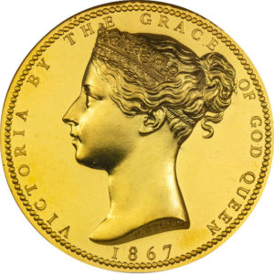 オンリーワングレード 王立女性美術学校 表彰金メダル ウィリアム・ワイオン刻印(ウナとライオン) 59.25g(17ダカット) 46mm 大型金メダル オリジナルケース付き MS62DPL NGC