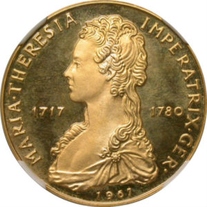 オンリーワングレード マリア・テレジア 生誕250年 2.5ダカット 金メダル 1967年 ウルトラカメオ PF63UC NGC