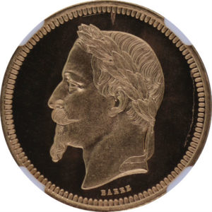 トップグレード 試鋳貨 フランス 25フラン／10フローリン 金貨 1867年 ウルトラカメオ PF66UC NGC