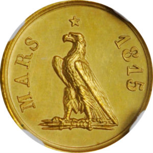 オンリーワングレード ナポレオン１世 復位記念 1815年 エルバ島脱出 百日天下 フランス 金メダル MS64 NGC
