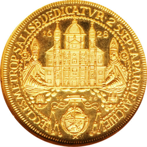 オンリーワングレード ザルツブルク大聖堂 再建300周年記念 ゴールドメダル 23.6カラット(.986) ヨーロッパの精彩なデザイン オーストリア プルーフ 1928年 PF66 NGC