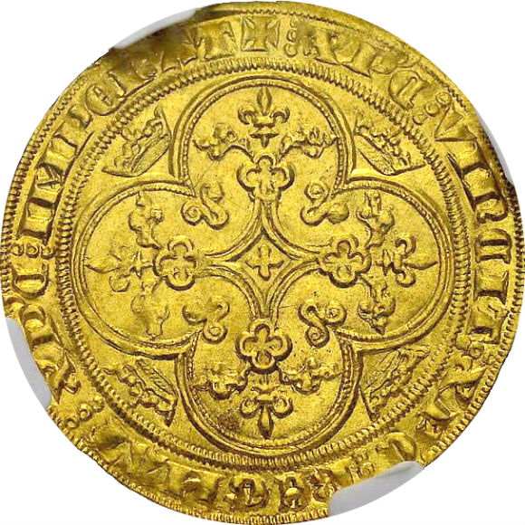 トップグレード(同列) シェイズ金貨 フランス フィリップ６世 ヴァロワ朝 全シェイズ金貨でトップ 1346年 MS65 NGC