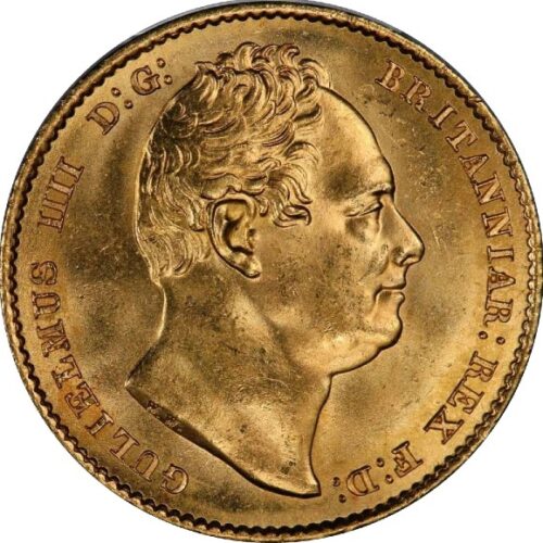 トップグレード(同列) ウィリアム４世 １ソブリン金貨 イギリス ウィリアム・ワイオン(ウナ＆ライオン) 1837年 MS65 PCGS