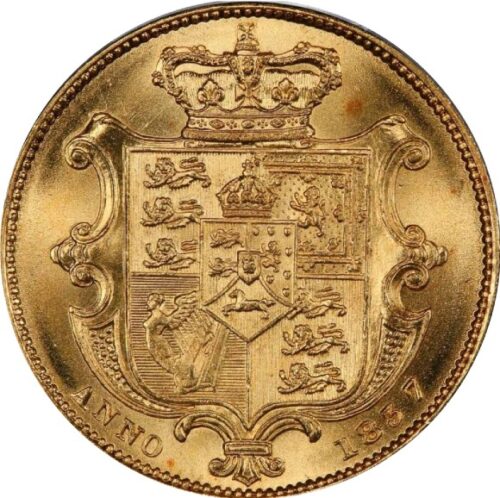 トップグレード(同列) ウィリアム４世 １ソブリン金貨 イギリス ウィリアム・ワイオン(ウナ＆ライオン) 1837年 MS65 PCGS