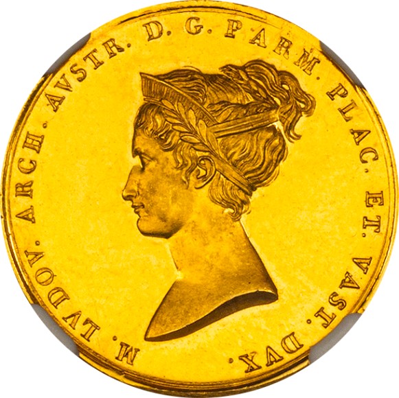 オンリーワングレード マリア・ルイーザ(パルマ／イタリア) パルマ到着記念 ゴールドメダル RESTRIKE 1816年 MS64PL NGC