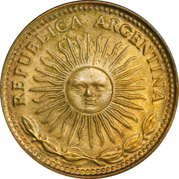 オンリーワングレード １ペソ パターン(試鋳貨) アルゼンチン サンフェイス(太陽の顔) 1975年 SP65 PCGS