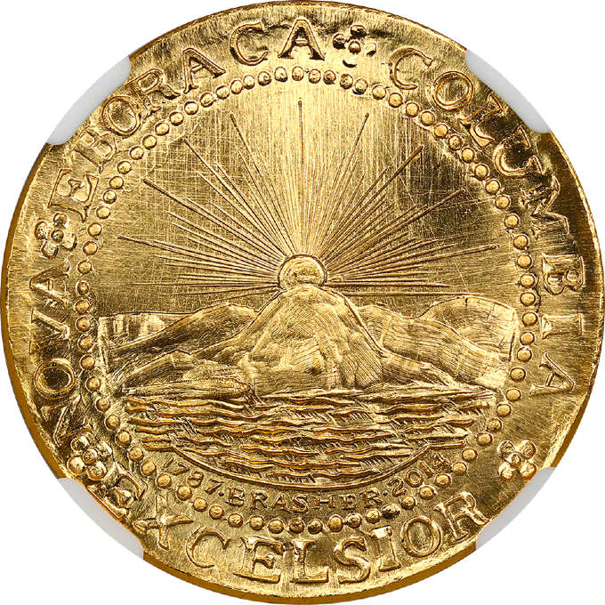 トップグレード(同列) ブラッシャー・ダブルーン金貨 再鋳(RESTRIKE) アメリカ 1787年／2014年 MS69 NGC
