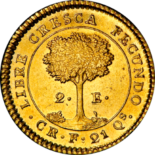 セカンドグレード(同列) ２エスクード金貨 中央アメリカ連邦共和国 コスタリカ サンフェイス「太陽が光を放つ」デザインは買い 1835年 MS63 PCGS