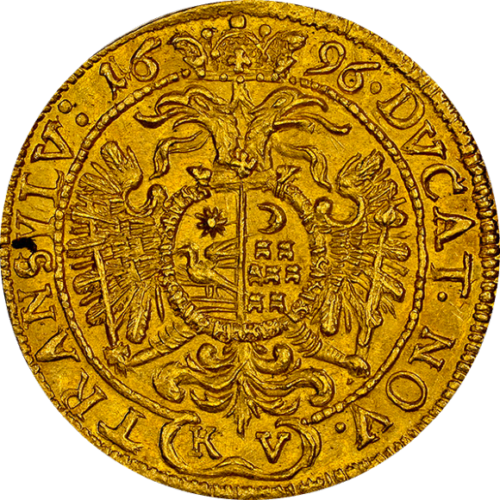 トップグレード(単独) １ダカット 金貨 トランシルヴァニア レオポルト１世 1696年 MS65 NGC