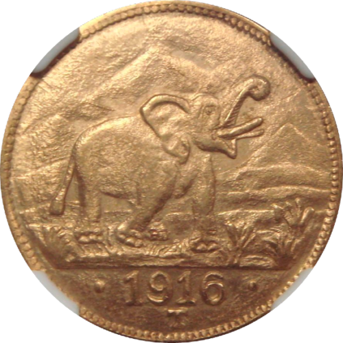 トップグレード(同列) 15ルピー ドイツ領東アフリカ 1916年 タボラ MS66 NGC