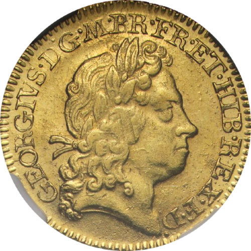 トップグレード(同列) ジョージ１世 イギリス ハーフギニー 金貨 1718年 MS63 NGC
