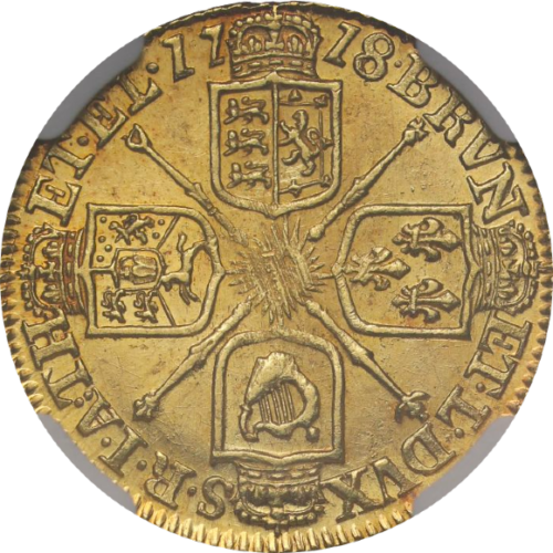 トップグレード(同列) ジョージ１世 イギリス ハーフギニー 金貨 1718年 MS63 NGC