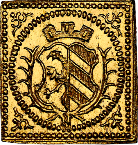 オンリーワングレード ニュルンベルク(ドイツ) 1/4ダカット 金貨 金の羊(ラムダカット) クリッペ型 GFNなし プルーフライク 1700年 MS64PL NGC