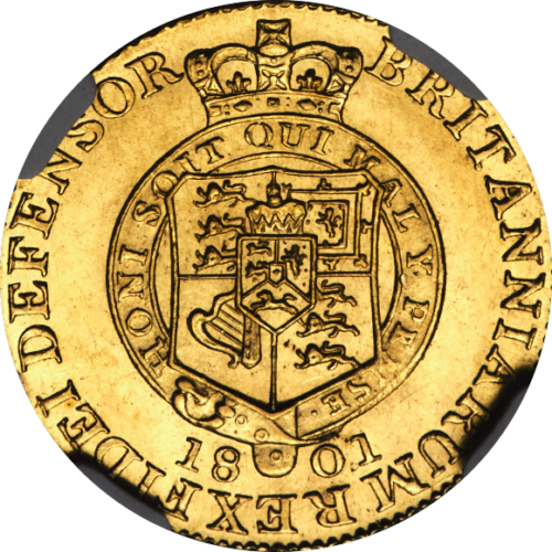 トップグレード ハーフギニー金貨 ジョージ３世 イギリス 1801年 MS64 NGC