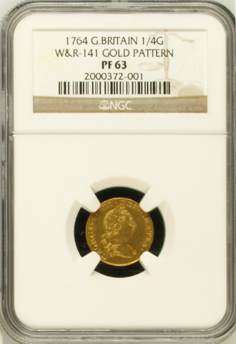 イギリス 1/4ギニー パターン貨 試鋳貨 プルーフ ジョージ３世 1764年 PF63 NGC