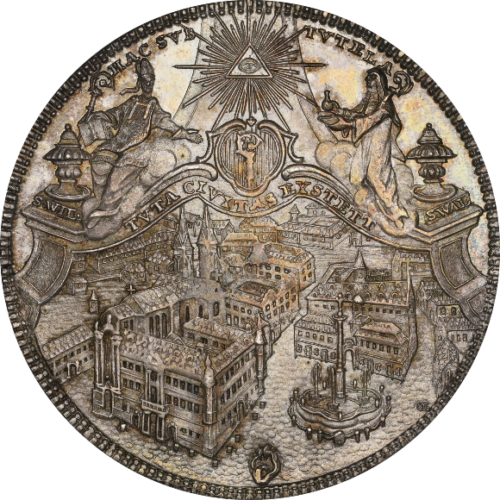 ドイツ ターラー銀貨 アイヒシュテット 都市景観 1781年 MS66 NGC