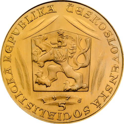 トップグレード チェコスロバキア カール４世 神聖ローマ皇帝 ５ダカット 金メダル 没後600年記念 1978年 MS69 NGC