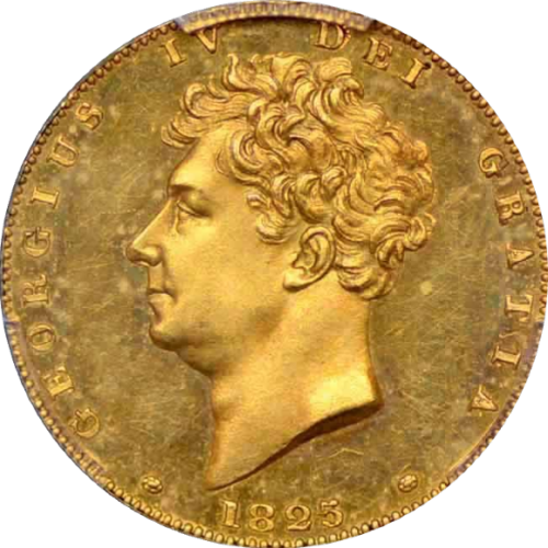 トップグレード ジョージ４世 パターン貨 試鋳貨 ハーフソブリン金貨 イギリス ウィリアム・ワイオン(ウナ＆ライオン) 1825年 プルーフ カメオ PR64CAM NGC
