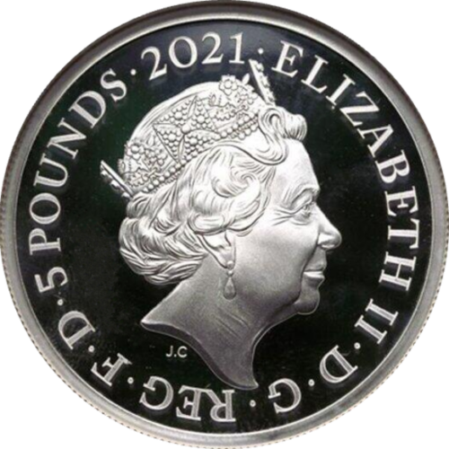 トップグレード ゴシッククラウンポートレート 2オンス 5ポンド グレートエングレーバーシリーズ ヴィクトリア女王(ヤングヴィクトリア) エリザベス2世(在位:1952年〜2022年) ウィリアム・ワイオン ロイヤルミント シルバー(.999) 初回リリース品鑑定 オリジナル木製ボックス オリジナル化粧箱 真正証明書 プルーフ ウルトラカメオ 2021年 PF70UC NGC