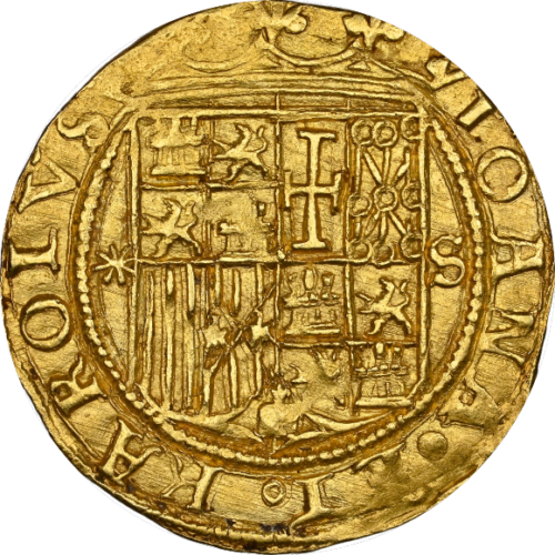 実質トップグレード １エスクード金貨 スペイン カルロス１世・フアナ治世 コブコイン セビリア鋳 1516年〜1556年 MS64 NGC