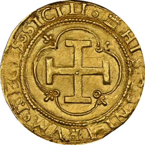 実質トップグレード １エスクード金貨 スペイン カルロス１世・フアナ治世 コブコイン セビリア鋳 1516年〜1556年 MS64 NGC